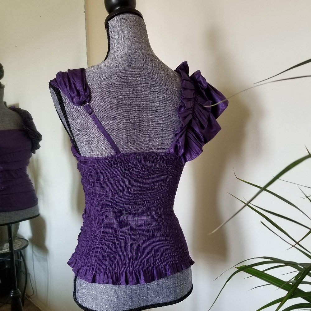Purple Ruffled Top - Size Small - Picture 3 of 7